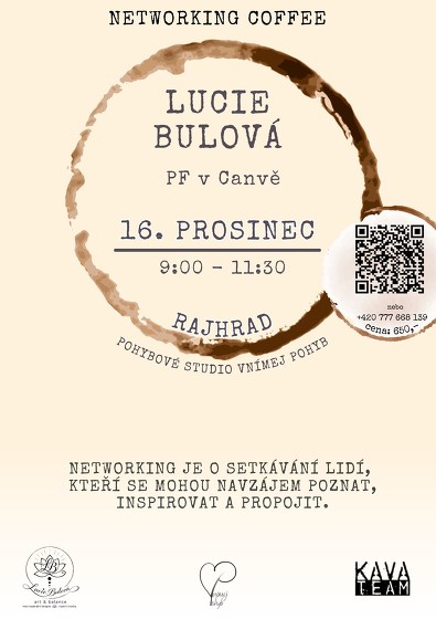 Plakát události Networking Coffee s Lucií Bulovou
