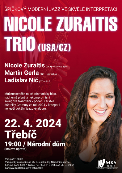 Plakát události Nicole Zuraitis Trio (USA/CZ)
