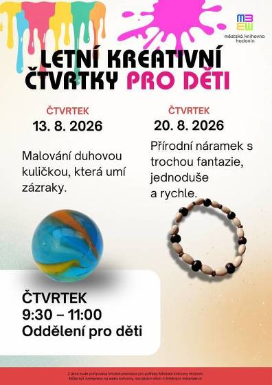 Plakát události Letní kreativní čtvrtky pro děti