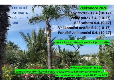 Plakát události Velikonoce v Exotické zahradě Přibice