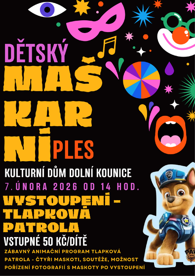 Plakát události Dětský maškarní ples