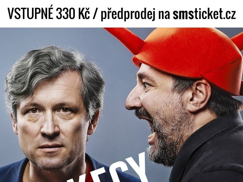 Plakát události KECY & POLITIKA – Bohumil Pečinka a Petros Michopulos