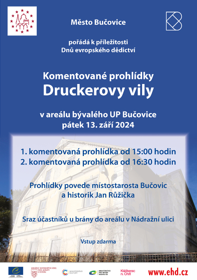 Plakát události Komentované prohlídky Druckerovy vily