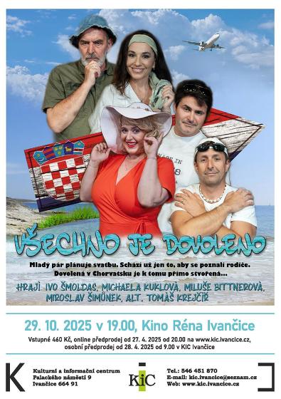 Plakát události Všechno je dovoleno - divadelní komedie v Ivančicích