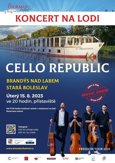 Plakát události Cello Republic - FREEDOM TOUR 2023 - Dvořákův festival