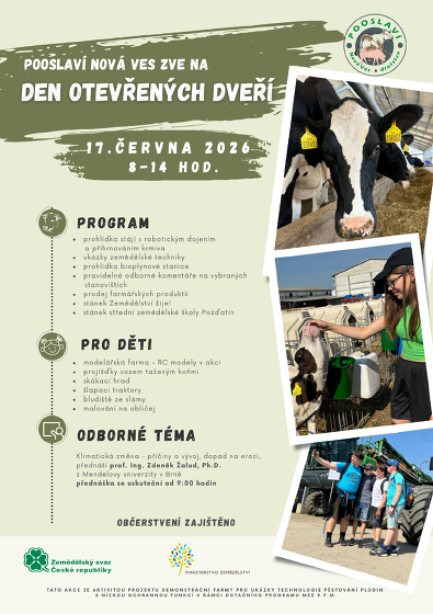 Plakát události Den otevřených dveří v Pooslaví Nová Ves
