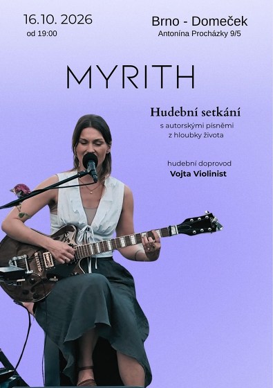Plakát události Hudební setkání s Myrith // Brno