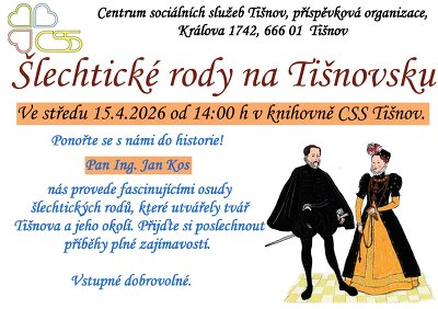 Plakát události Šlechtické rody na Tišnovsku