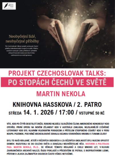 Plakát události Po stopách Čechů ve světě / Martin Nekola