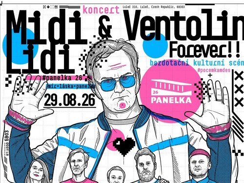 Plakát události Midi Lidi & Ventolin Forever ! ! ! na Panelce