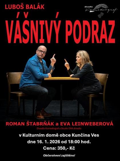 Plakát události Vášnivý podraz - divadlo, Kunčina Ves