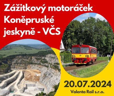 Plakát události Zážitkový motoráček do Koněpruských jeskyní
