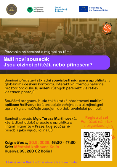 Plakát události Naši noví sousedé: Jsou cizinci přítěží, nebo přínosem?