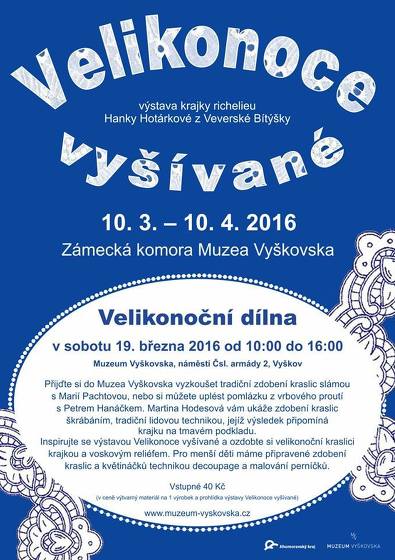 Plakát události Velikonoce vyšívané 10. 3. - 10. 4. 2016