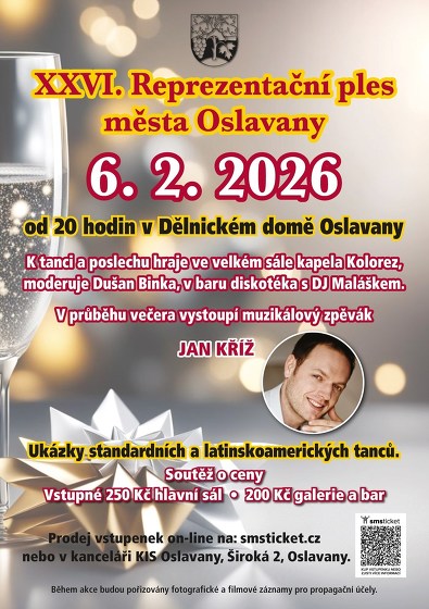 Plakát události XXVI. Reprezentační ples města Oslavany
