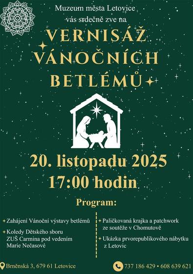 Plakát události Vernisáž vánočních betlémů, Letovice