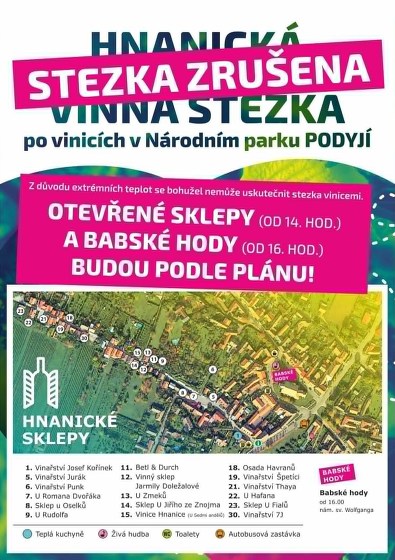 Plakát události X. Hnanická vinná stezka po vinicích v NP Podyjí