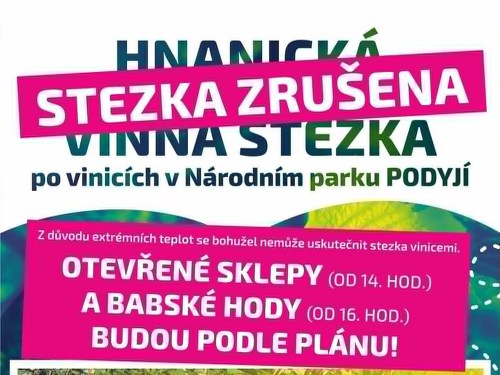 Plakát události X. Hnanická vinná stezka po vinicích v NP Podyjí