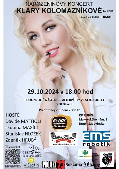 Plakát události Narozeninový koncert Kláry Kolomazníkové (ex Holki)