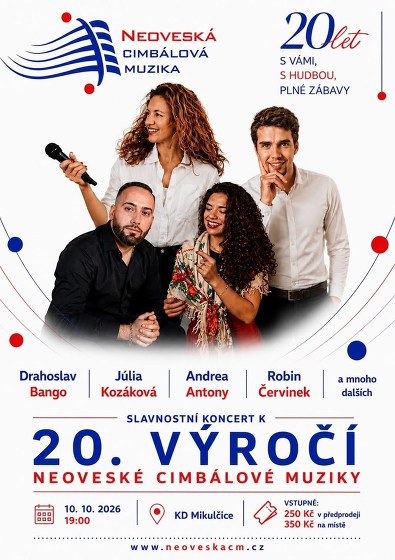 Plakát události 20. výročí Neoveské cimbálové muziky