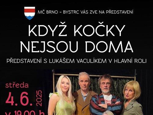 Plakát události J. Mortimer, B. Cooke: Když kočky nejsou doma