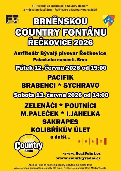 Plakát události Brněnská Country fontána Řečkovice 2026