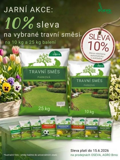 Plakát události Jarní akce na travní směsy OSEVA,AGRO Brno, Nádražní 731, Židlochovice