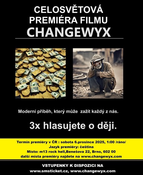 Plakát události Premiéra filmu Changewyx, m13 rock hell, Brno