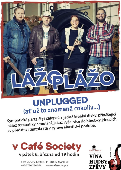 Plakát události Vína, hudby, zpěvy v Café Society - Lážo Plážo 