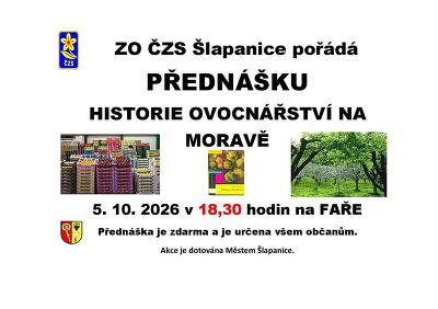 Plakát události Přednáška Historie ovocnářství na Moravě