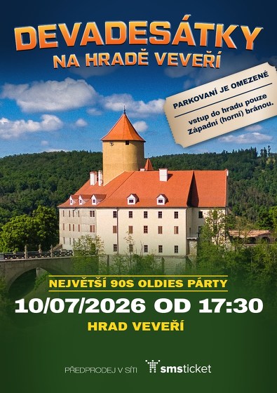 Plakát události Devadesátky na hradě Veveří