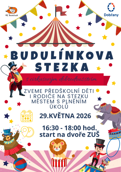 Plakát události Budulínkova stezka Dobřany dvůr ZUŠ