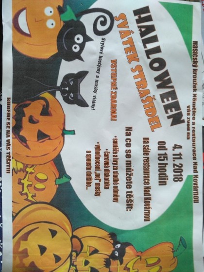 Plakát události Halloween – svátek strašidel – odpoledne pro děti