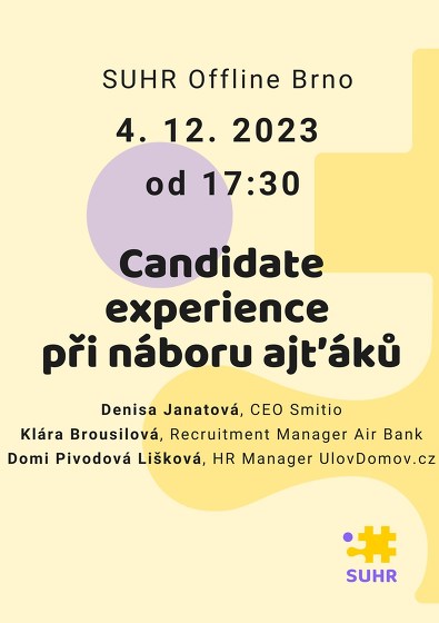 Plakát události SUHR Offline: Candidate experience při náboru ajťáků