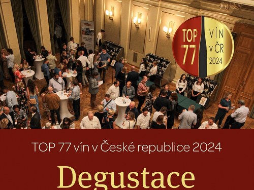 Plakát události Galadegustace 26. ročníku soutěže TOP 77 vín v ČR 2024