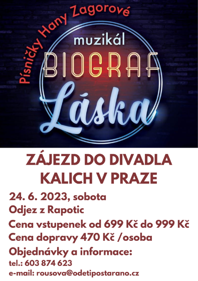 Plakát události Zájezd do Divadla Kalich v Praze