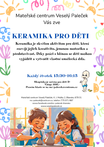 Plakát události Keramika pro děti 3+