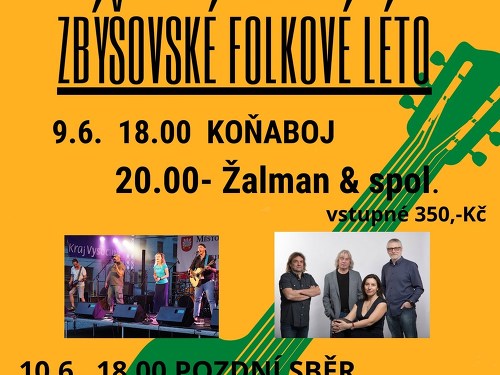 Plakát události Zbýšovské folkové léto / Pozdní sběr + Nerez a Lucia
