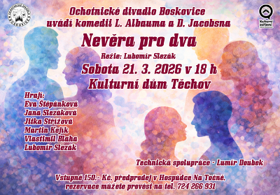 Plakát události Nevěra pro dva - divadelní komedie