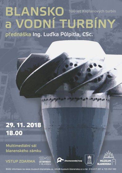 Plakát události Blansko a vodní turbíny