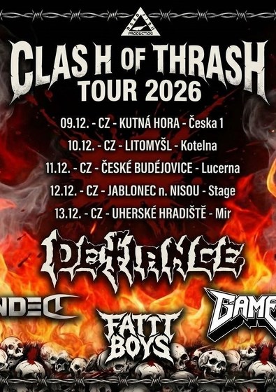 Plakát události Clash of Thrash Tour 2026