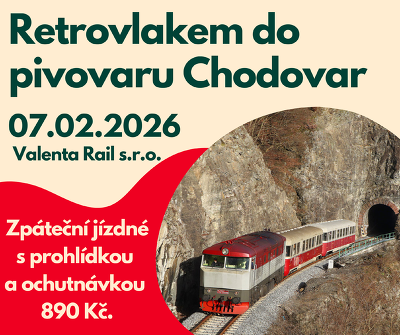 Plakát události Retrovlakem do pivovaru Chodovar