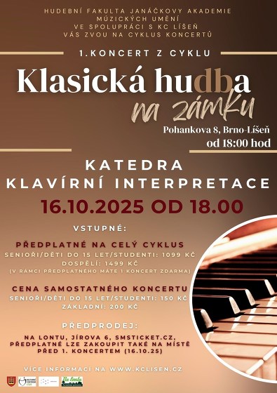 Plakát události Klasická hudba na zámku - říjen(Katedra klavírní interpretace)