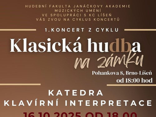 Plakát události Klasická hudba na zámku - říjen(Katedra klavírní interpretace)