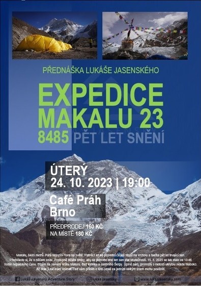 Plakát události Lukáš Jasenský - Makalu 8485 m 2023 expedice (Brno)