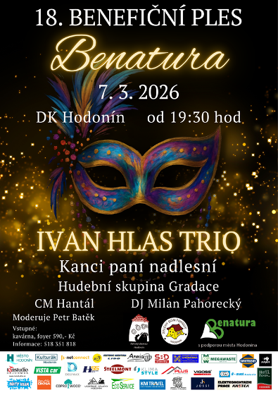 Plakát události Benefiční ples Benatura Hodonín