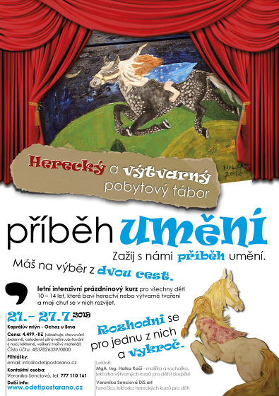 Plakát události Herecký a výtvarný pobytový tábor Příběh umění