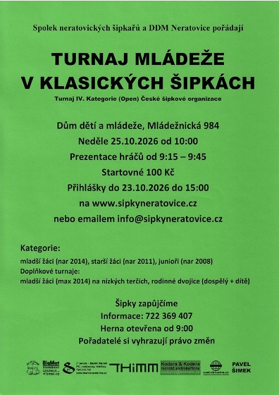 Plakát události Turnaj mládeže v šipkách