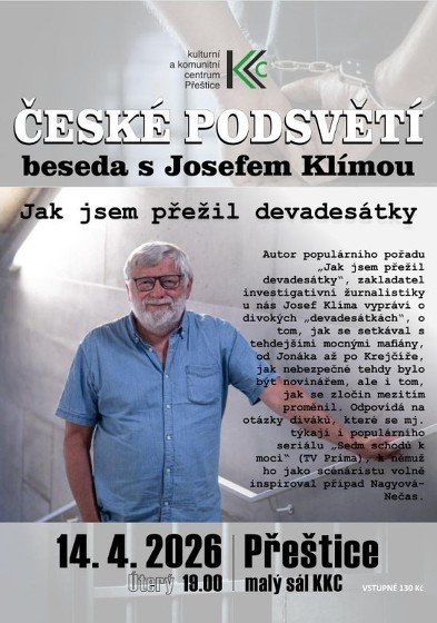 Plakát události Beseda s Josefem Klímou
