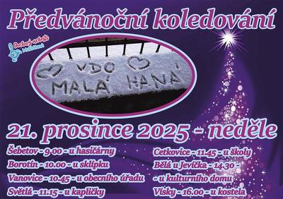 Plakát události Koledování Dechového orchestru Malá Haná